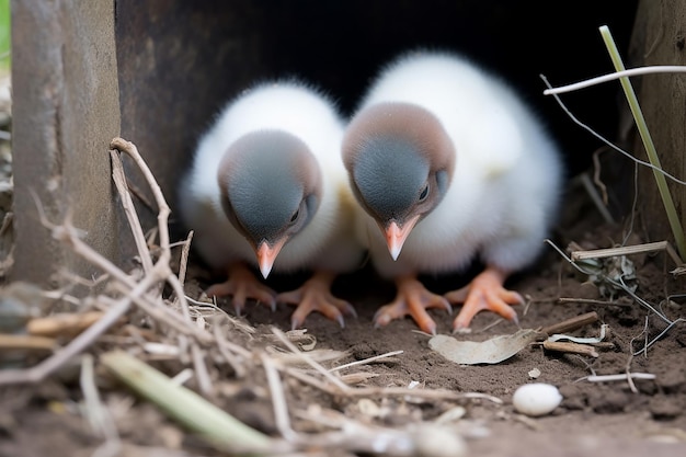 Photo guardians of life penguins sheltering an egg between their feet