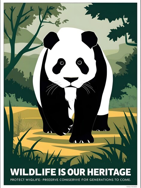 Foto guardiani della natura, un poster dei panda.