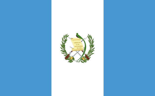 Photo guatemala flag in official colors and proportion correctly