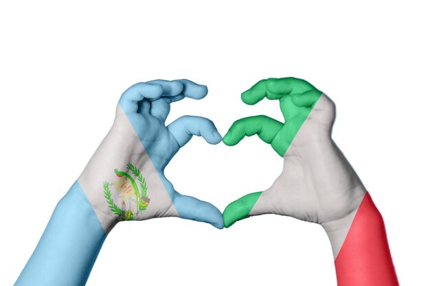 Guatemala Italy Heart Hand gesture making heart