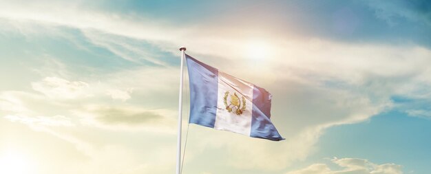 Guatemala national flag waving