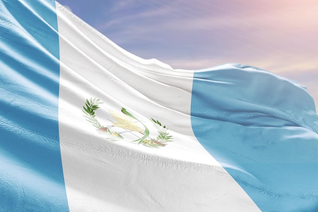 Guatemala national flag waving