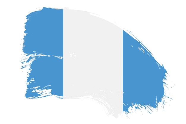 Guatemala vlag op witte achtergrond met abstracte verf penseel textuur effect