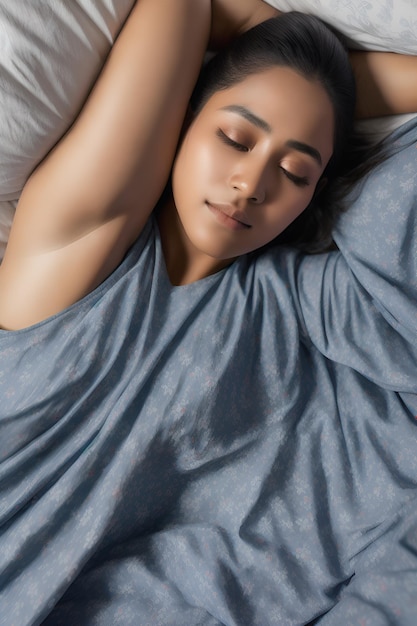 Foto guatemalaanse vrouw in bed ai generatief