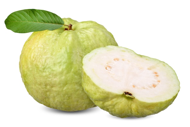 Guava fruit isolated on white clipping path