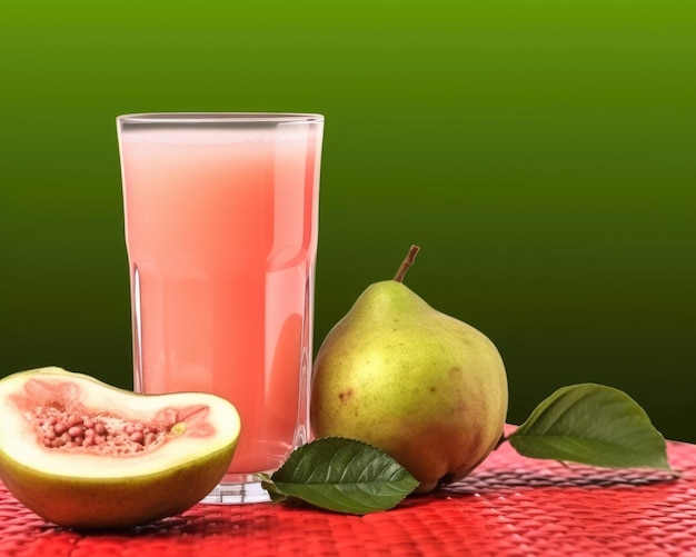 Photo guava juice with studio background