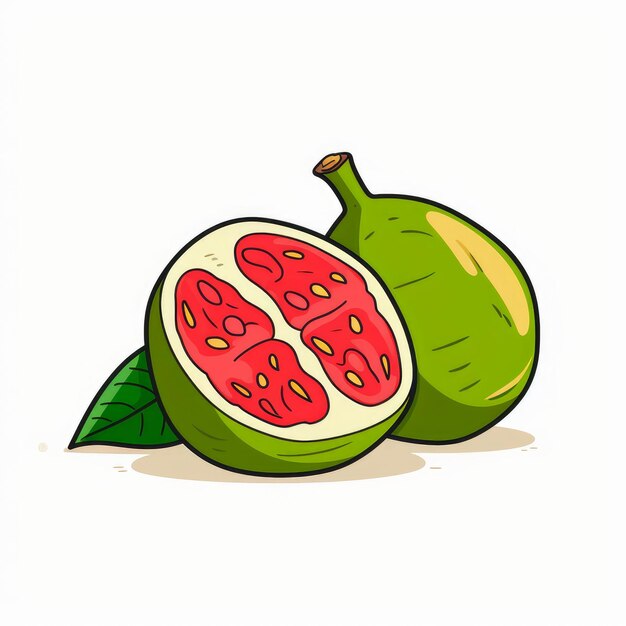 Guava Marker Drawing In Flat 2d Vector