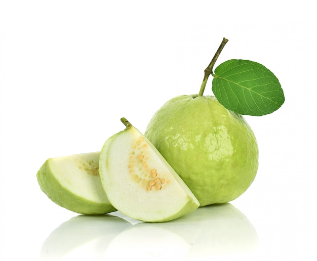 Guava on white background