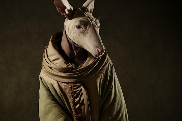 Gucci fashion photography full body aardvark head