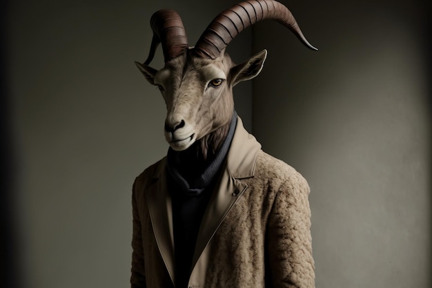 Gucci fashion photography full body ibex head