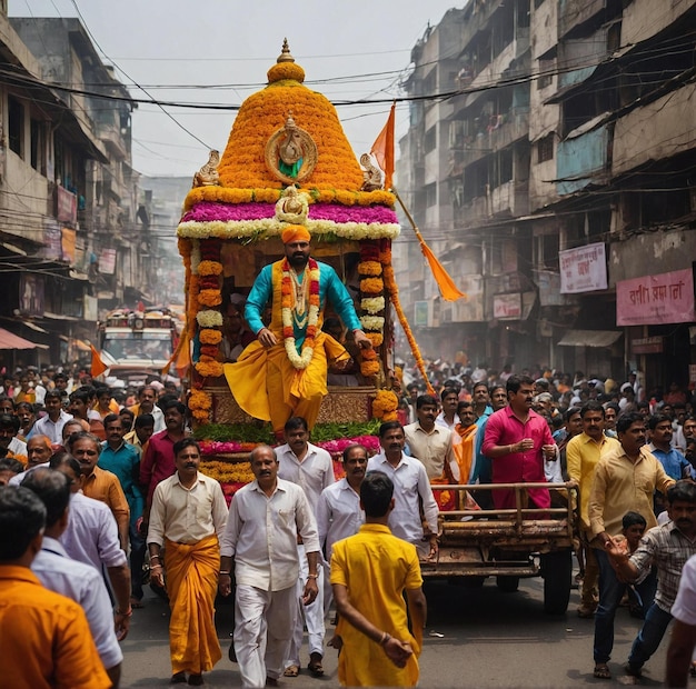 Foto gudi padwa straatparade