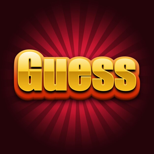 Guess Text effect Gold JPG attractive background card photo