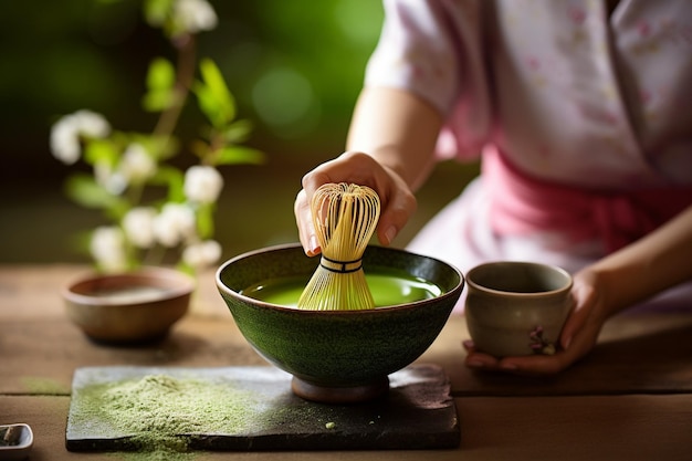 Photo guide on how to make matcha tea