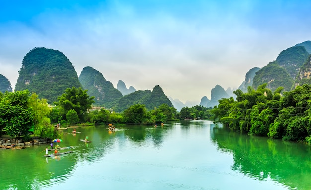 Guilin, Yangshuo, beautiful scenery of mountains and rivers