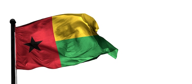 guinea_bissau 国 3 d 風手を振る旗と背景