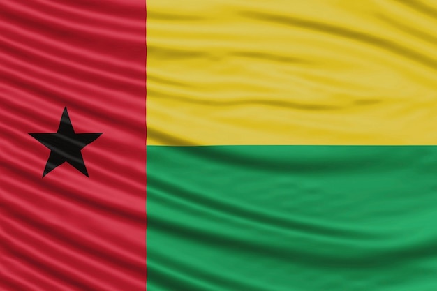 Guinea Bissau Flag Wave Close Up, national flag background