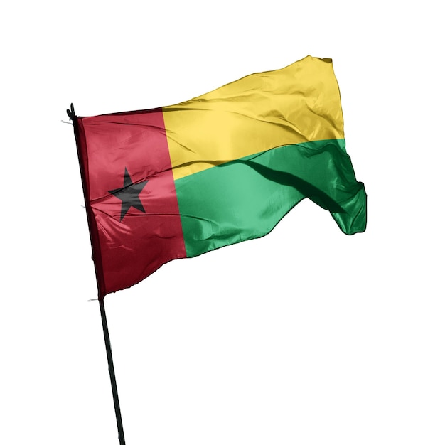 Photo guinea_bissau flag on white background