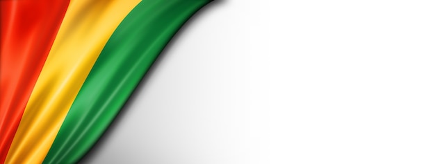 Guinea flag isolated on white. Horizontal panoramic banner.