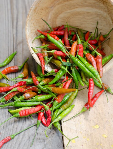 guinea-pepper in wooden bowl 