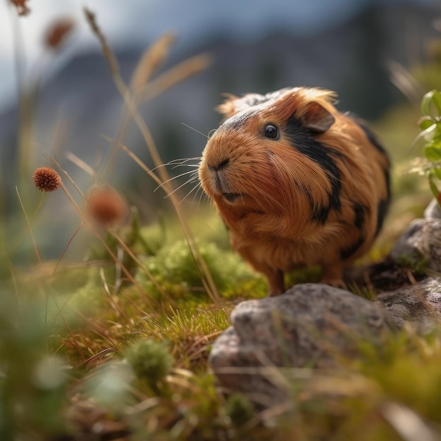 Guinea Pig in natural habitat generative AI