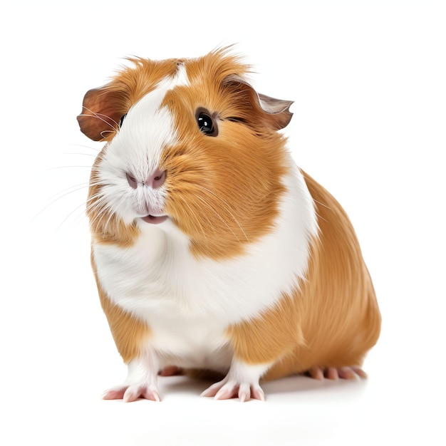 Photo a guinea pig studio light isolated on white background