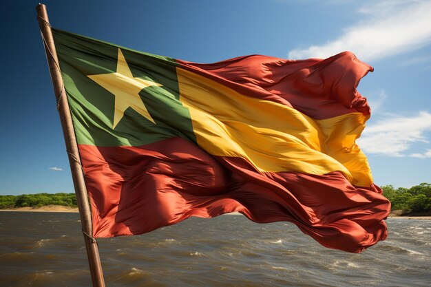Guineabissau flag waving proudly