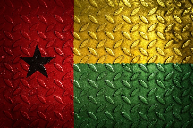 Guinee-bissau vlag metalen textuur statistiek