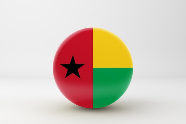 Foto guinee-bissau vlag op een witte achtergrond