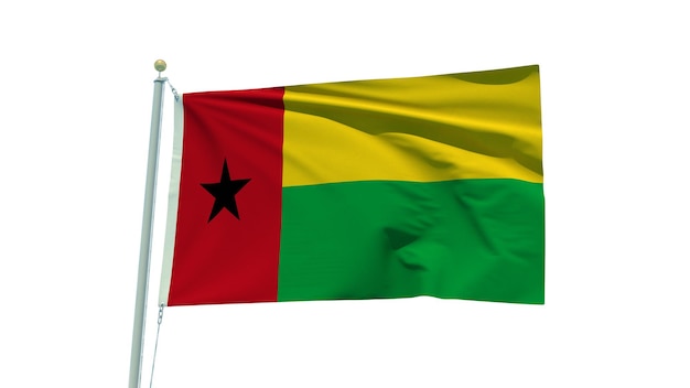 guinee bissau vlag op een witte achtergrond