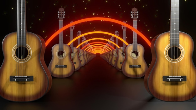 Guitar 3d Render