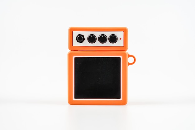 Guitar amplifier on white background