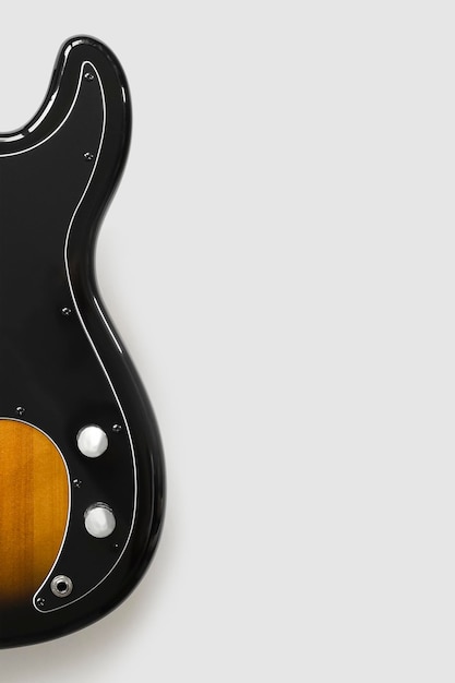 Guitar body on white background