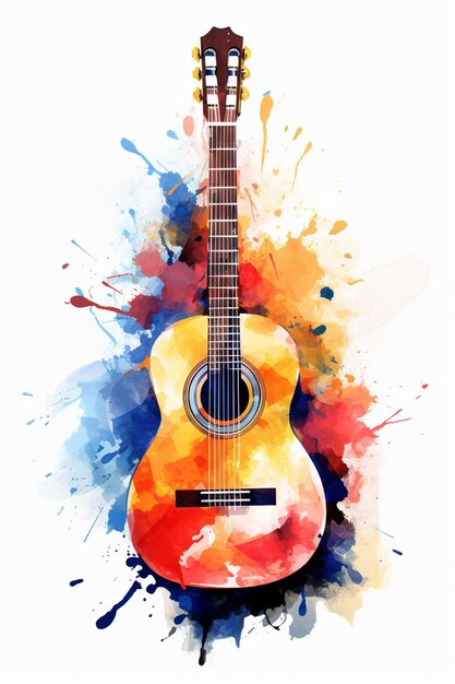 Guitar clip art guitar watercolor