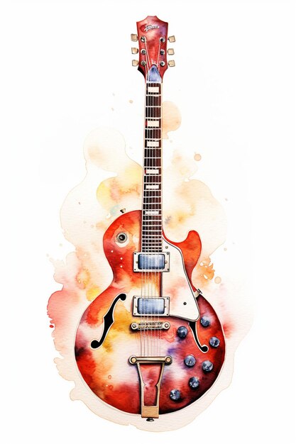 Foto clip art di chitarra acquerello di chitarre