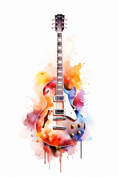 Photo guitar clip art guitar watercolor