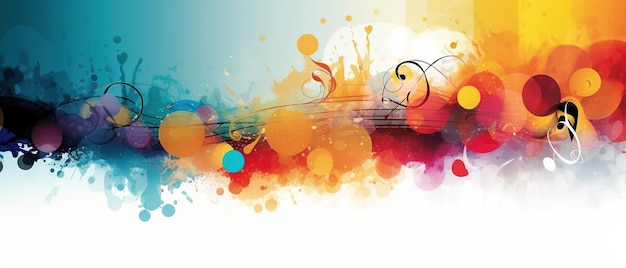 Guitar flat Music Festival Illustration Design for Party and Event Ai Generated