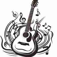 Photo guitar and music symbol v 6 job id fa9fd3d75c3042ec88ac239bcaaeeb87