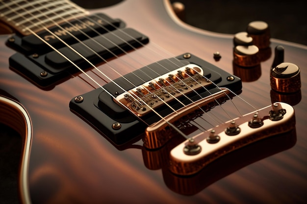 Guitar musical instrument closeup AI Generated
