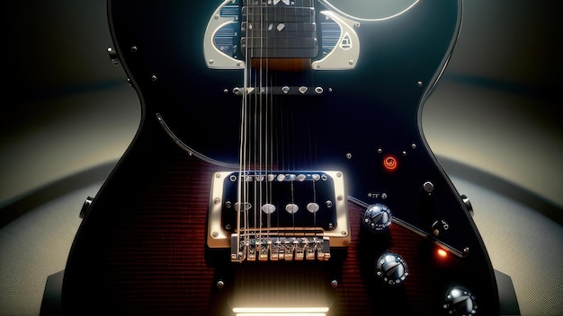 A guitar with the word guitar on it