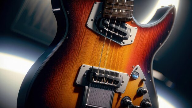 A guitar with the word guitar on it