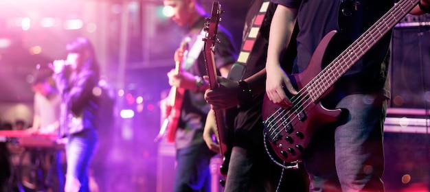 Photo guitarist on stage for background