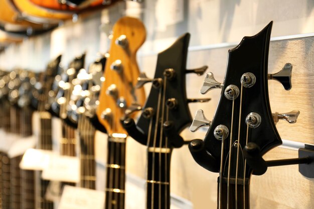 Photo guitars in music shop