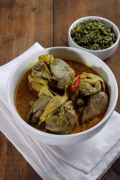 Gulai hati ayam Padang A popular dish of chicken curry from Padang West Sumatra