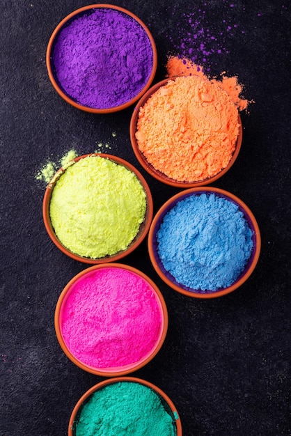 Gulal-kleuren voor het Indiase Holi-festival