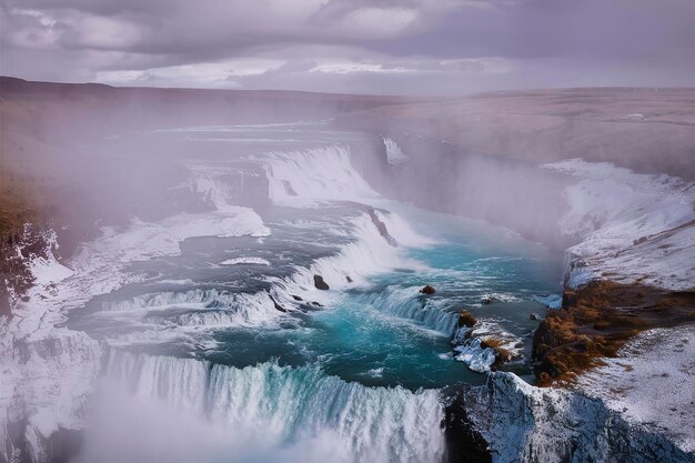 Photo gullfoss falls in iceland