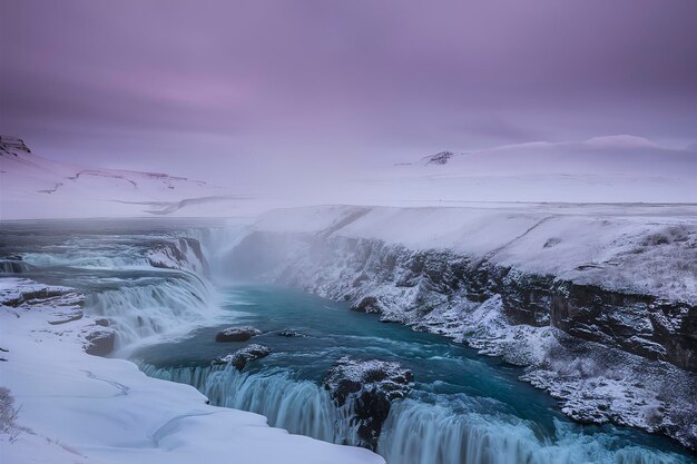 Photo gullfoss falls in iceland