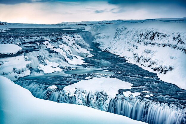 Gullfoss waterfall in Iceland