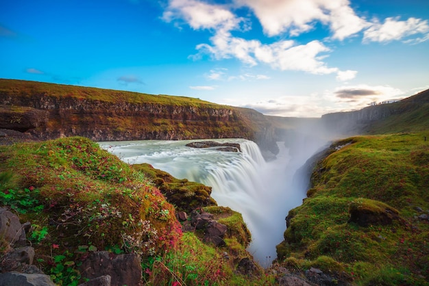 Gullfoss waterfall and the Olfusa river in southwest Iceland