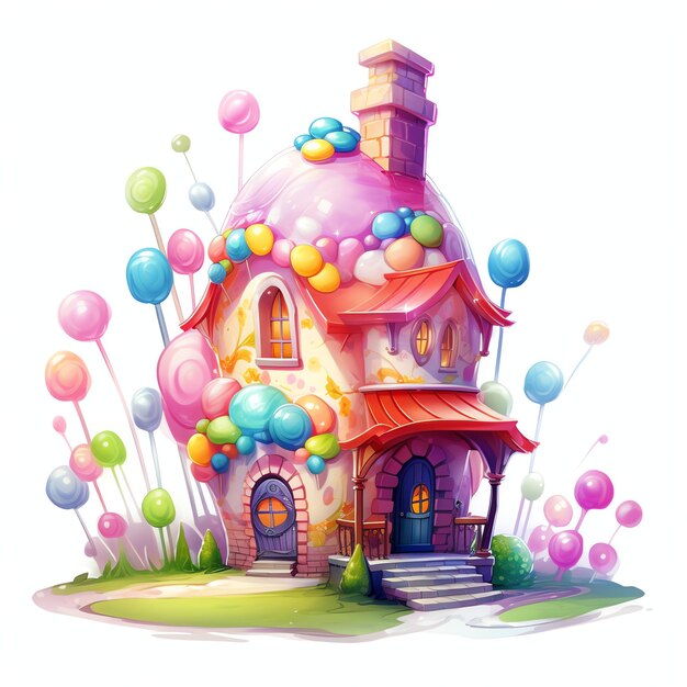 Premium AI Image | Gumball House beautiful sweets candyland fairytale