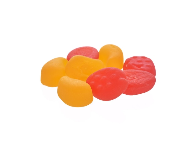 Gummies on a white background